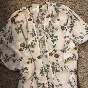 Pink floral sheer kimono Small